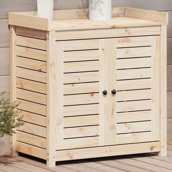 vidaXL Stolik ogrodniczy z p&oacute;łką, 82,5x50x86,5 cm, drewno sosnowe