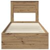 vidaXL Ramka ł&oacute;żka Z zagł&oacute;wkiem Dąb rzemieślniczy 90 x 190 cm