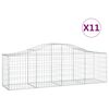 vidaXL Kosze gabionowe, 11 szt, 200x50x60/80 cm, galwanizowane żelazo