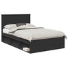 vidaXL Ramka ł&oacute;żka z szufladą Czarny 135 x 190 cm Lite drewno sosnowe