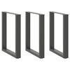 vidaXL Nogi do stołu jadalnego w kształcie litery U 3 szt. Antracyt 70x(72-73) cm Stal