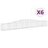 vidaXL Kosze gabionowe, 6 szt, 400x30x40/60 cm, galwanizowane żelazo