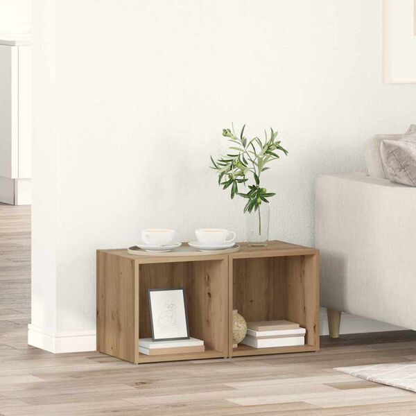 vidaXL Zestaw szafek RTV 2 pcs Dąb rzemieślniczy 37 x 35 x 37,5 cm