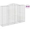 vidaXL Kosze gabionowe, 10 szt, 300x50x200/220cm, galwanizowane żelazo