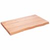 vidaXL P&oacute;łka, brązowa, 100x60x(2-6) cm, lakierowane lite drewno dębowe