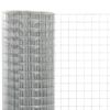 vidaXL Ogrodzenie z siatki, stal galwanizowana, 25x0,5 m, srebrne