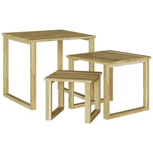 vidaXL st&oacute;ł 3 szt. Naturalny 50,5 x 50 x 46 cm
