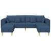 vidaXL Sofa z poduszką 3 pcs Niebieski tkanina