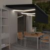 vidaXL Ręcznie zwijana markiza z zasłoną i LED, 6x3 m, antracytowa