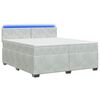 vidaXL Ł&oacute;żko Box Spring z materacem i LED jasnoszary 200 x 200 cm