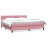 vidaXL Ł&oacute;żko typu Box Spring z materacem r&oacute;żowe 180x220 cm aksamitne