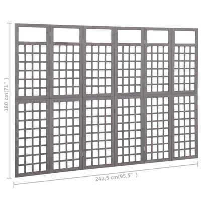 vidaXL Parawan pokojowy 6-panelowy/trejaż, drewno jodłowe, 242,5x180cm