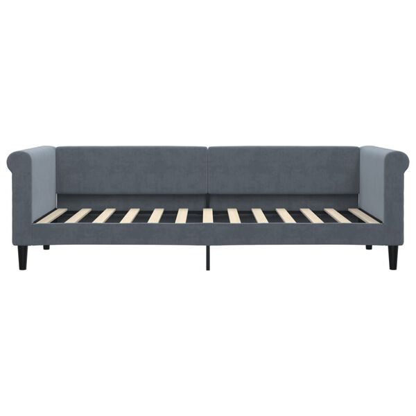 vidaXL Sofa z materacem do spania, ciemnoszara, 80x200 cm, aksamit