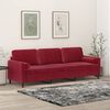 vidaXL 3-osobowa sofa z poduszkami, bordowa, 210 cm, aksamit