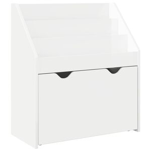 vidaXL Biblioteczka dla dzieci Wysoki połysk biały 60 x 29,5 x 69 cm