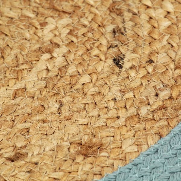 vidaXL Maty na st&oacute;ł 6 szt., naturalny i zielony, 38 cm, juta i bawełna