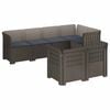 vidaXL Sofa ogrodowa 7-osobowa z poduszkami w wyglądzie rattanowym PP