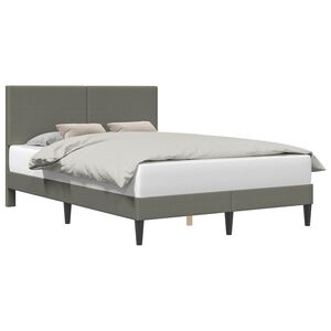 vidaXL Ramka ł&oacute;żka jasnoszary 140 x 190 cm Tkanina sztruksowa