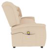 vidaXL Rozkładany fotel masujący, 4-os., kremowy, obity tkaniną