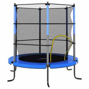 vidaXL Trampolina z siatką, okrągła, 140x160 cm, niebieska