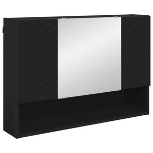 vidaXL Szafka z lustrem Czarny 80 x 17 x 55 cm Materiał drewnopochodny