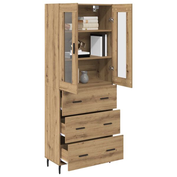 vidaXL Highboard 2 pcs Dąb rzemieślniczy Materiał drewnopochodny
