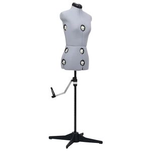 vidaXL Manekin krawiecki damski, regulowany, szary, S, rozmiar 33-40
