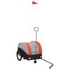 vidaXL Przyczepka rowerowa, czarno-pomarańczowa, 30 kg, żelazo