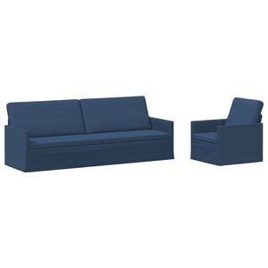 vidaXL Zestaw Sof 2 pcs niebieski tkanina