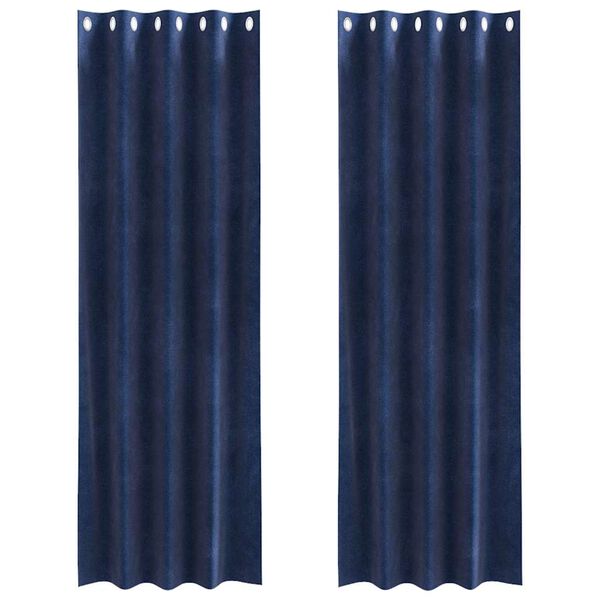 vidaXL Zasłony zaciemniające 2 pcs Ciemnoniebieski 140 x 260 cm