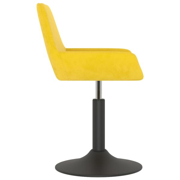 vidaXL Stołek barowy, musztardowy, obity aksamitem