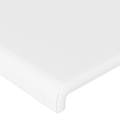 vidaXL Zagłówek do łóżka z LED, biały, 93x16x78/88 cm, sztuczna skóra