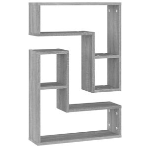 vidaXL P&oacute;łki ścienne, 2 szt., szary dąb sonoma, 50x15x50 cm