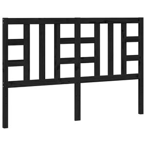 vidaXL Wezgłowie ł&oacute;żka, czarne, 146x4x100 cm, lite drewno sosnowe