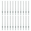 vidaXL Wbudowany słupek ogrodzeniowy 22 szt. zielony 140 cm