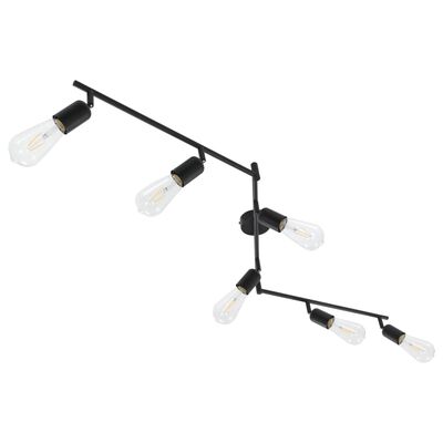 vidaXL Lampa z 6 reflektorami, czarna, 30 cm, E27