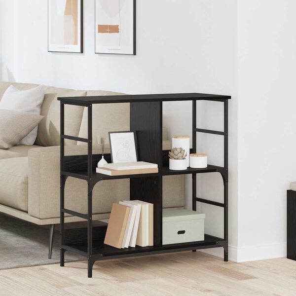 vidaXL P&oacute;łka na książki Czarny dąb 78,5 x 33 x 82 cm