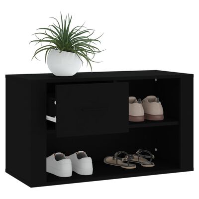 vidaXL Szafka na buty, czarna, 80x35x45 cm, materiał drewnopochodny