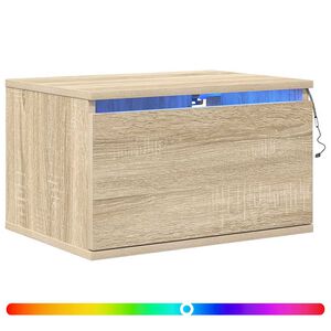 vidaXL Wisząca szafka nocna z podświetleniem LED, dąb sonoma