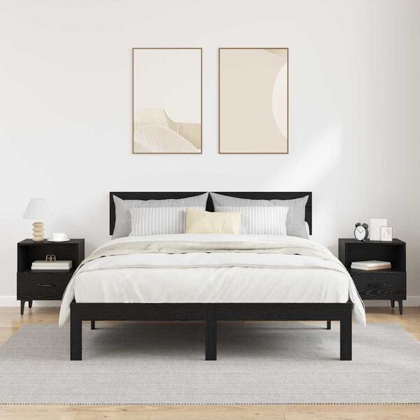 vidaXL Szafka Nocna z szufladą 2 pcs Czarny dąb 40 x 35 x 47.5 cm