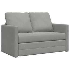 vidaXL Sofa podłogowa 2-w-1, jasnoszara, 122x204x55 cm, aksamit