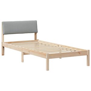 vidaXL Rama ł&oacute;żka Brązowy i jasnoszary 90 x 200 cm Lite drewno sosnowe