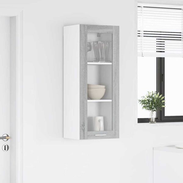 vidaXL Szafka wisząca z przechowywaniem Szary Sonoma 40 x 31 x 100 cm