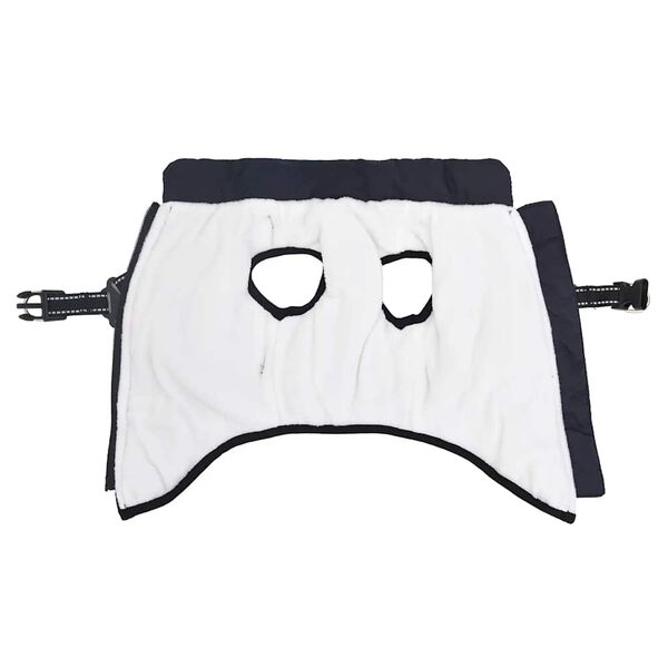 vidaXL Płaszcz dla psa z szelkami, wodoodporny, granatowy, L28