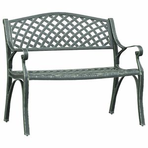 vidaXL Ławka ogrodowa, 102 cm, odlew aluminium, zielona