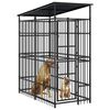 vidaXL Kojec zewnętrzny dla ps&oacute;w, z zadaszeniem, stalowy, 1,84 m&sup2;