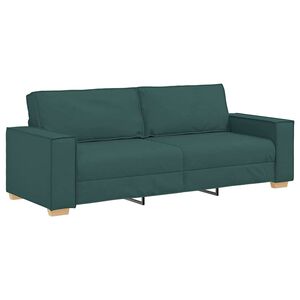 vidaXL Sofa 3-osobowa Ciemna zieleń 220 cm tkanina