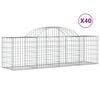 vidaXL Kosze gabionowe, 40 szt, 200x50x60/80 cm, galwanizowane żelazo