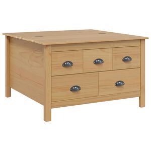 vidaXL Stolik kawowy z szufladą Hill Miodowy brąz 79.5 x 79.5 x 49 cm