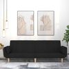 vidaXL 2-osobowa kanapa, 2 poduszki, czarna, tapicerowana tkaniną